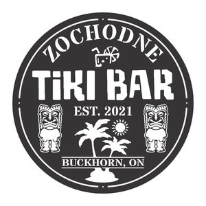 Tiki Bar Sign, Personalized Bar Sign, Metal Bar Décor, Established Tiki Bar Sign, Custom Tiki Bar Sign, Rustic Home Wall Décor