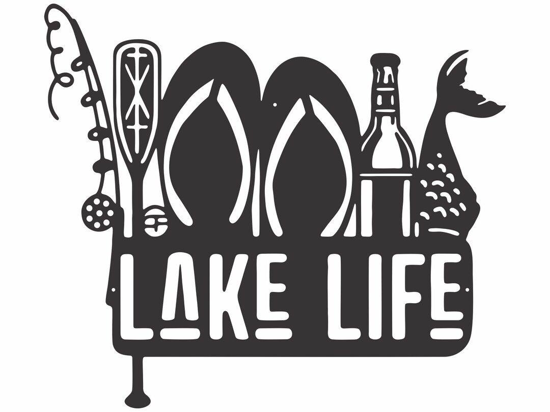 Lake Life Metal Wall Art, Lake Metal Sign Outdoor Wall Art, Lake Life