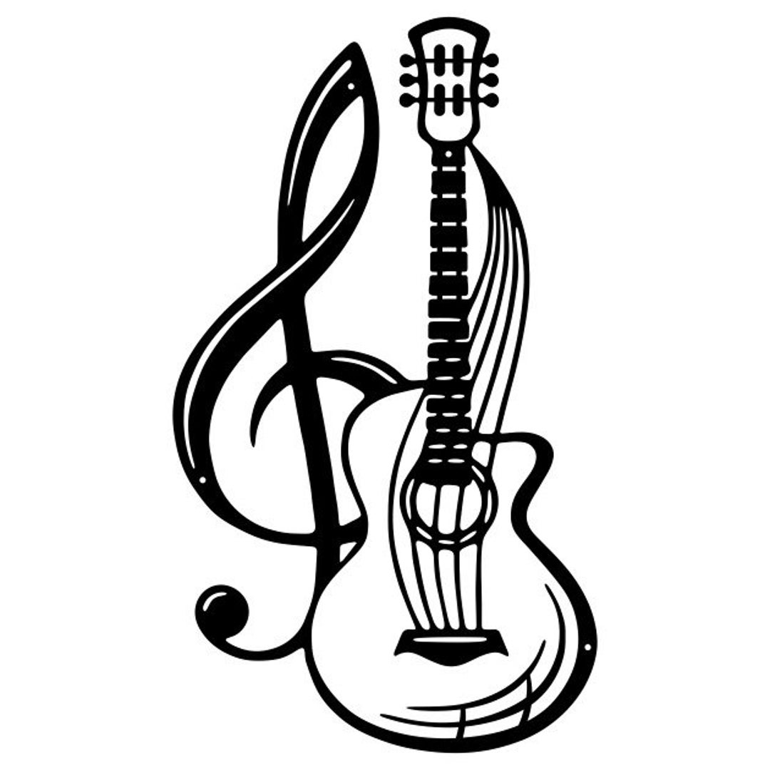 Guitar Music Design Metal Wall Art Black Metal Wall Art for Etsy