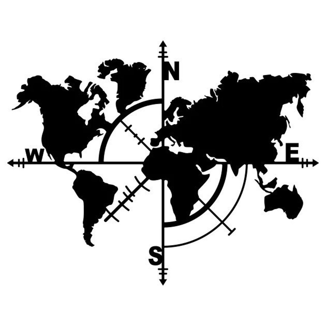 Metal World Map Wall Art, Map Wall Art for Office Decoration, Metal