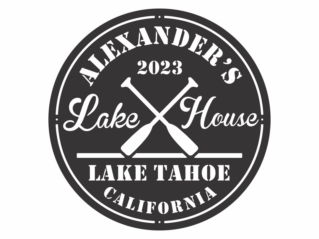 Personalized Lake House Sign Metal Wall Art, Lake House Decor Outdoor