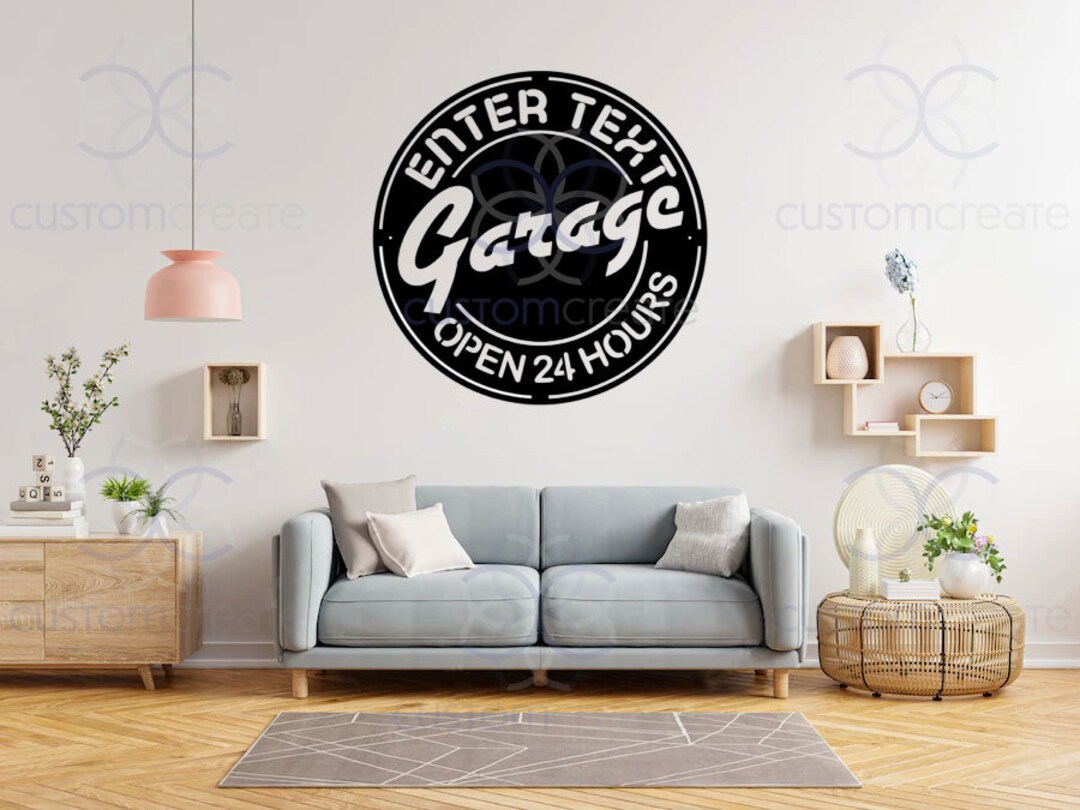Metal Garage Sign Wall Art, Custom Metal Name Sign, Garage Outdoor ...