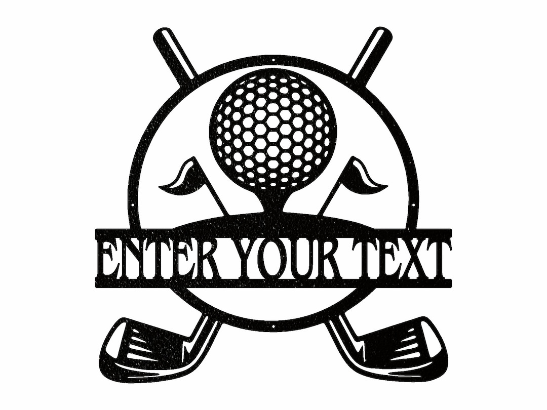 Personalized Golf Name Sign, Custom Metal Name Sign, Game Room