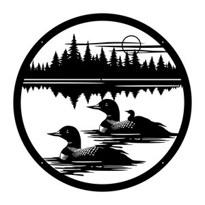 Loon Family with Baby Reflection