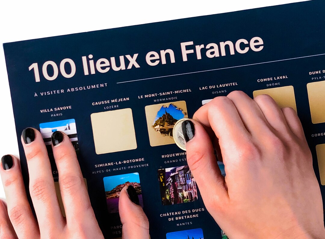 100 Lieux En France Poster à Gratter Cadeau De La France - Etsy
