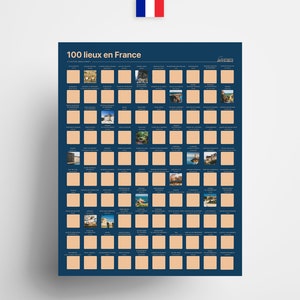 Bonanzana - Carte de France à Gratter - 70x42 cm - Poster à Gratter les  Régions & Départements Français Visités avec Plats & Lieux - Carte Cadeau  Murale voyages - Scratch Off
