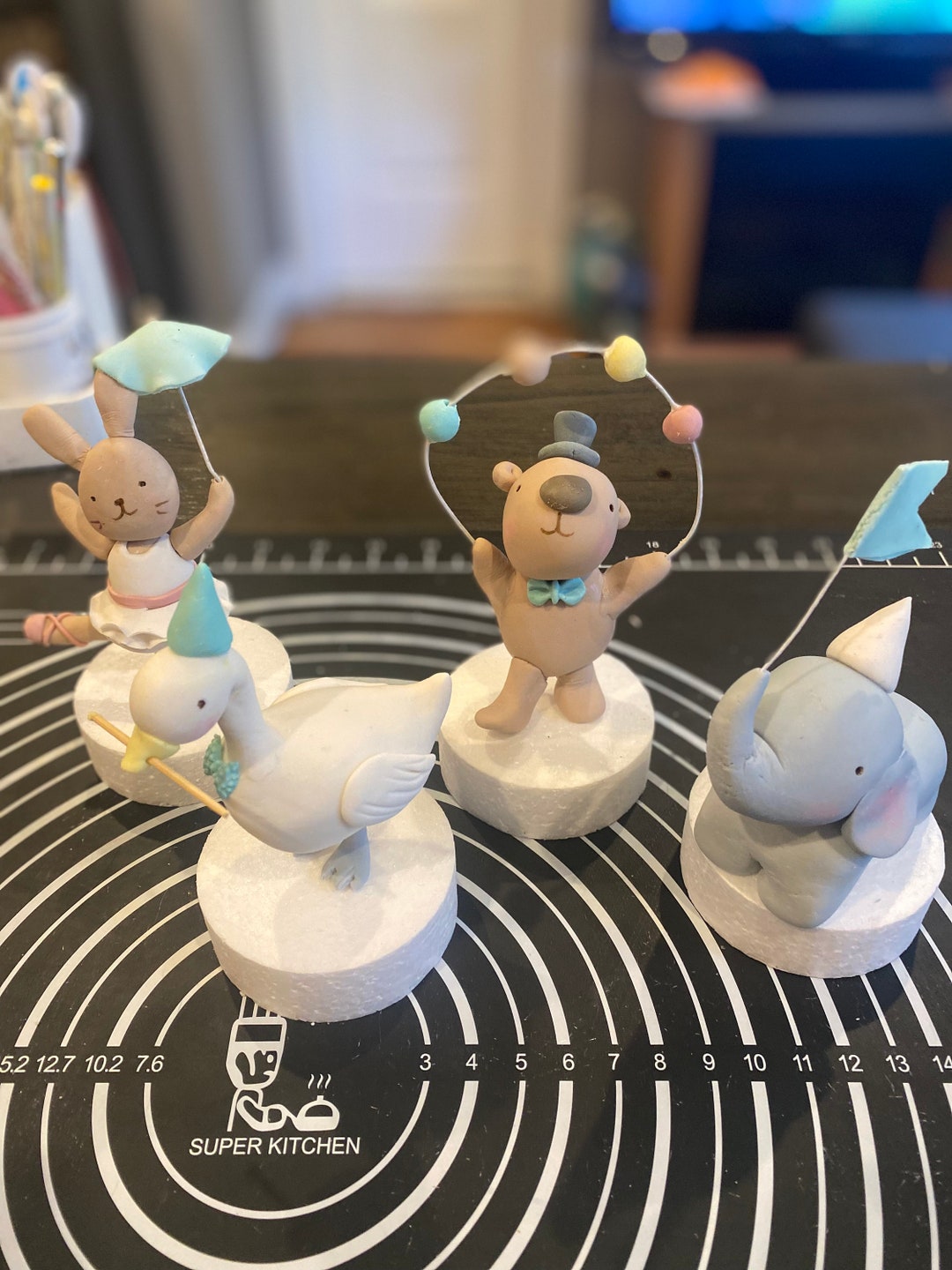 Circus Animal Cake Toppers Fondant Cake Topper Set Circus Etsy