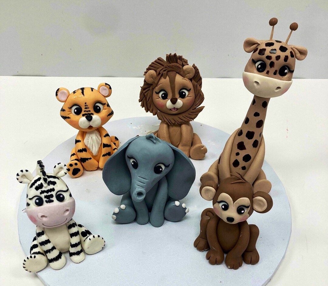 Safari Fondant Animal Jungle Animal Cake Toppers Animal Cake Etsy