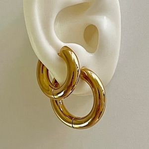Chunky 316L Surgical Steel 5mm Hoop Earrings - Hypoallergenic - Thick and Stylish for Sensitive Ears - Waterproof - Sold as a Pair