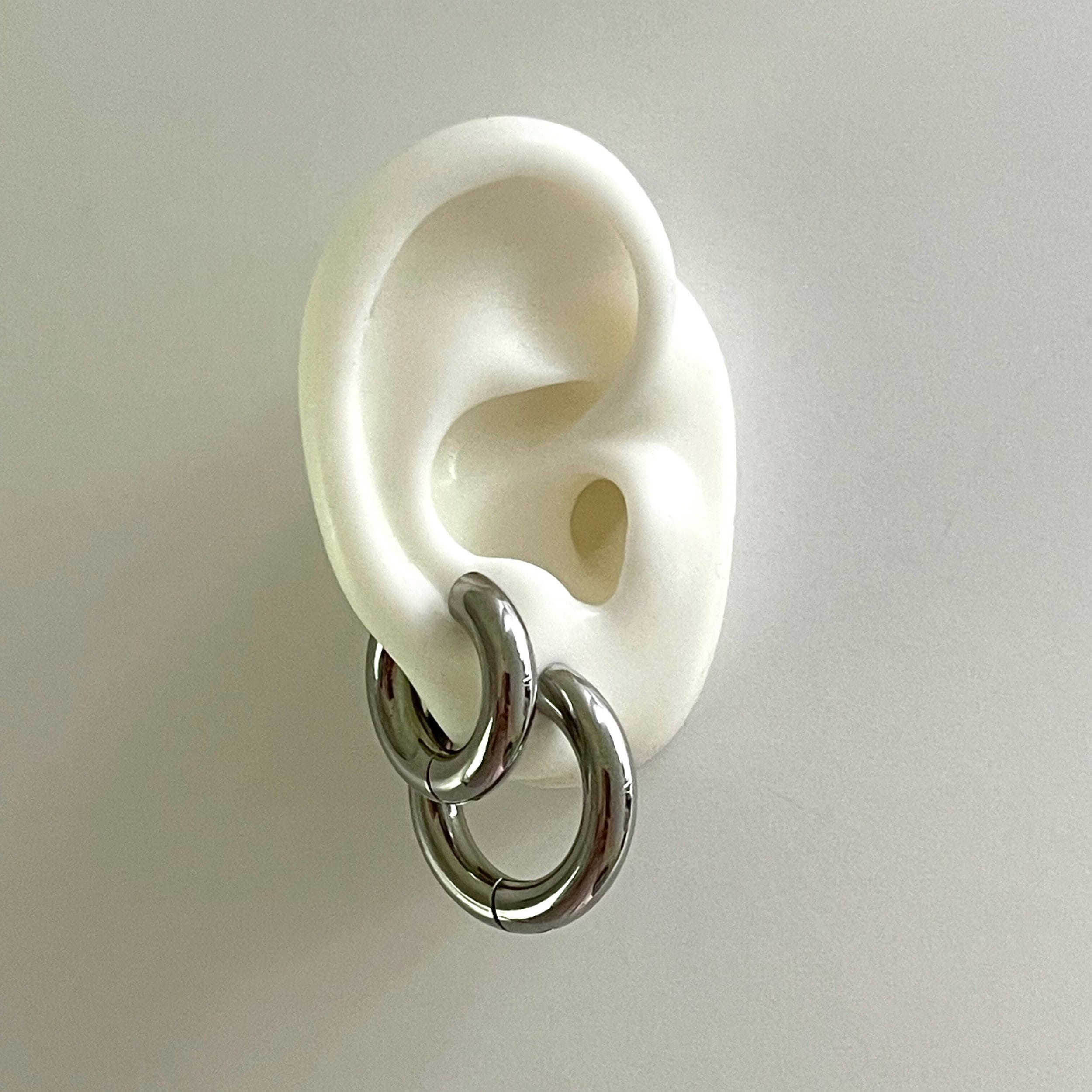 Chunky Surgical Steel Hoop Earrings: Hypoallergenic, 5mm, Two Sizes