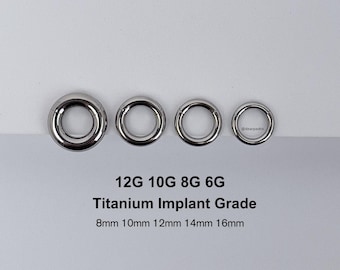 12G 10G 8G 6G Titanium Hinged Segment Hoop Large Gauge Clicker Implant Grade