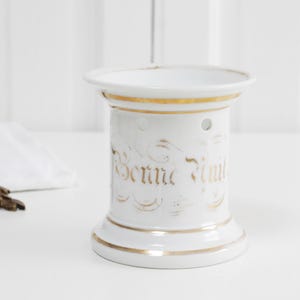 Antique Old Paris gilded porcelain tea pot warmer, small size tea warmer, tisanière, Vieux Bruxelles tableware, Old World decor