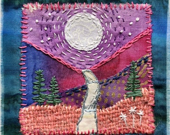 Mini Landscape Kit #3 - Violet Moon - Embroidery Kit