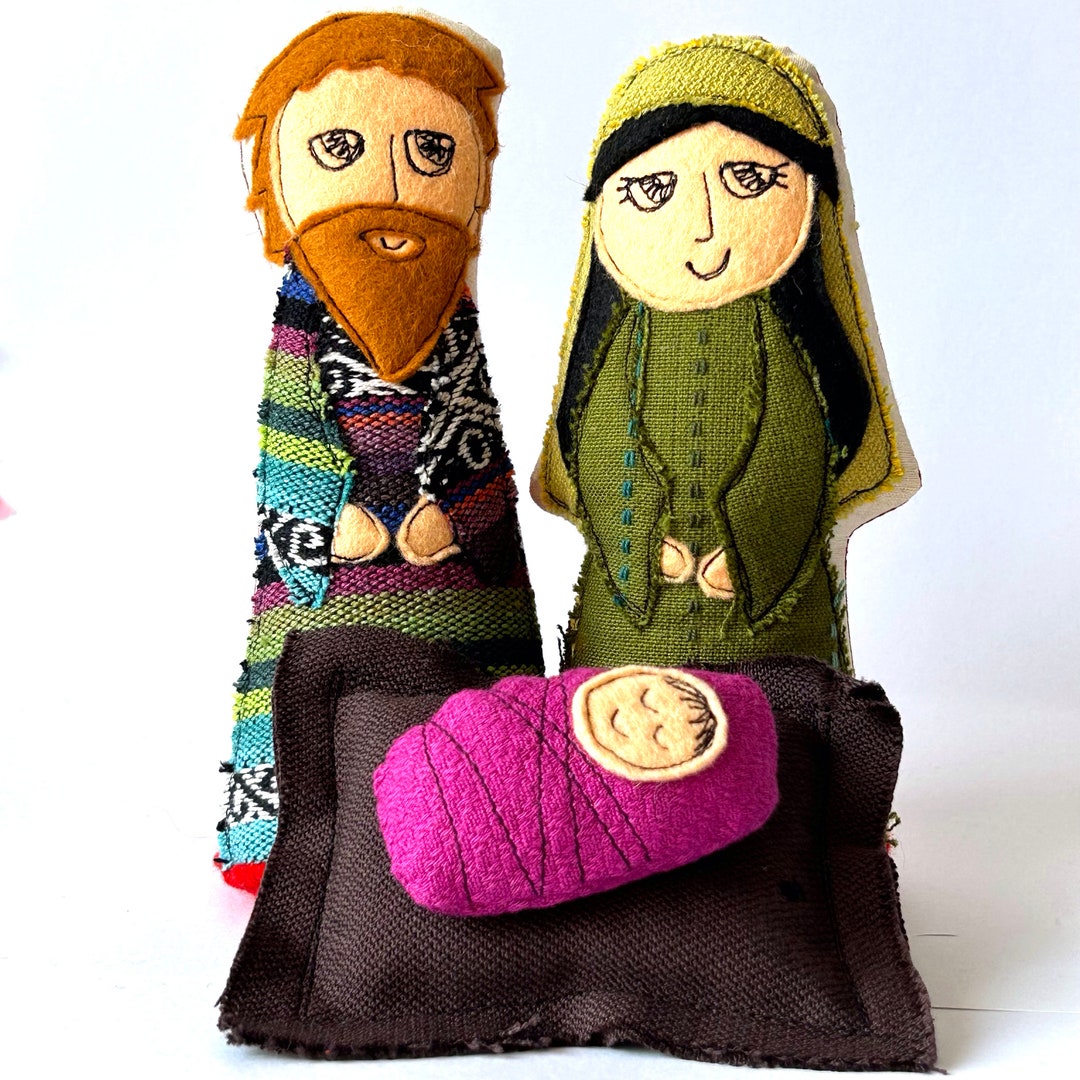 Nativity Set Handmade Nativity Set Fabric Nativity Etsy