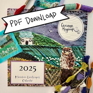 PDFパターンカレンダー 2025 - ミニランドスケープパターン12種類 - PDF説明書とテンプレート