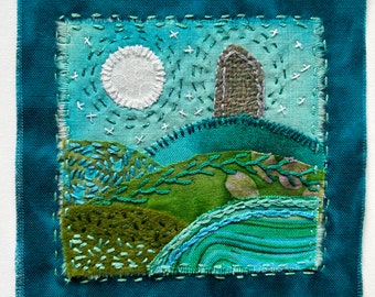 Mini Landscape Kit #5 - Towering Moon - Embroidery Kit
