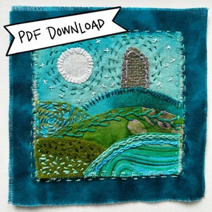 PDF Pattern Mini Landscape 5 Towering Moon PDF Instructions and Pattern image 1