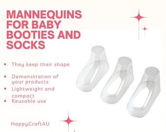 Maniquíes transparentes para exponer patucos y calcetines de bebé, Molde de plástico para patucos, Vitrina para zapatos infantiles, 5 tallas (8-12 cm)