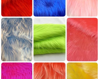 Premium Long-Pile Faux Fur Fabric – Soft, Luxurious, Vibrant Colors for Cosplay, DIY Projects, Fashion Accessories, Fancy Costumes and Toys