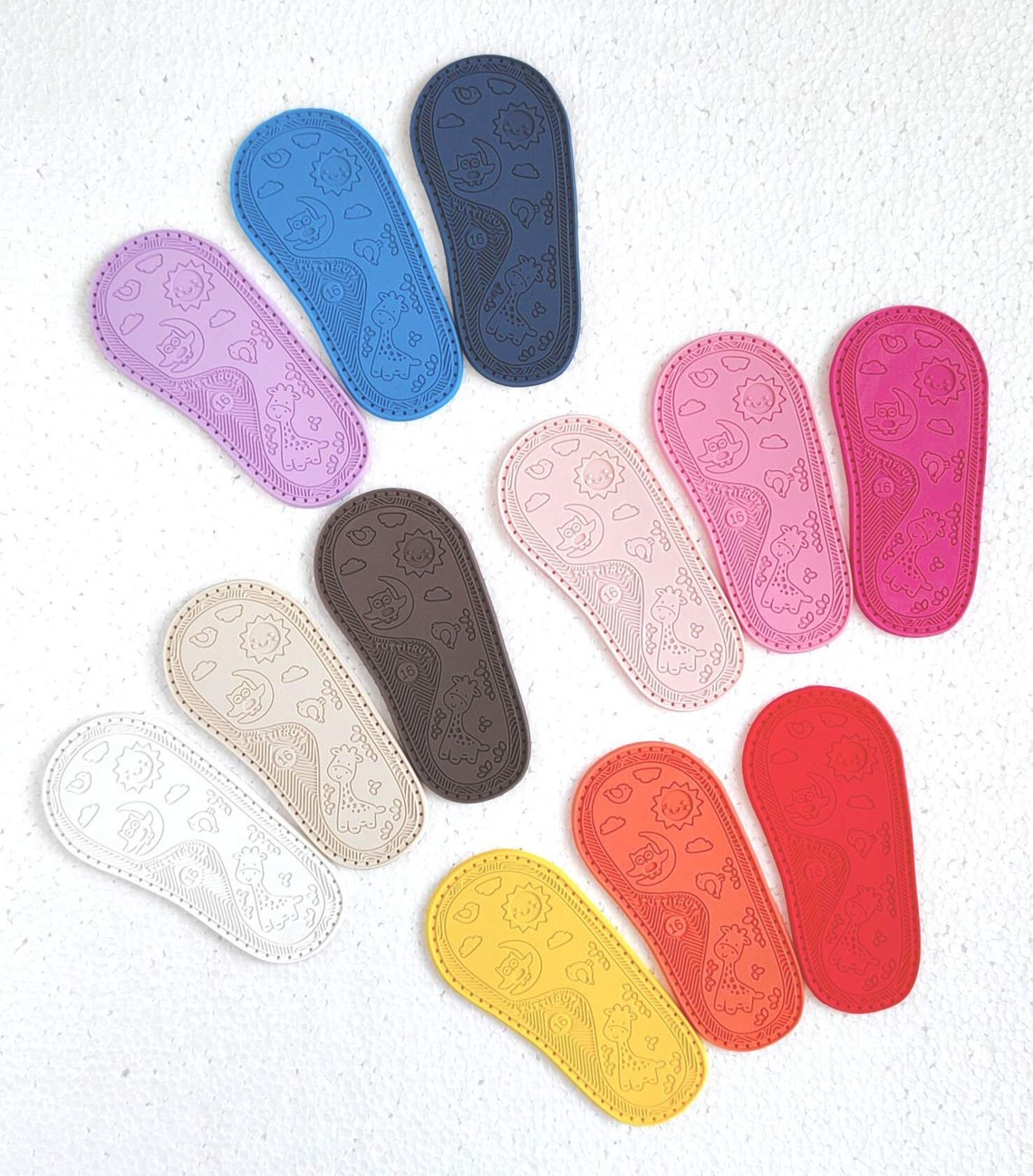 LILAC Soles for Crocheted Children's Shoes. EVA Rubber Soles for Baby