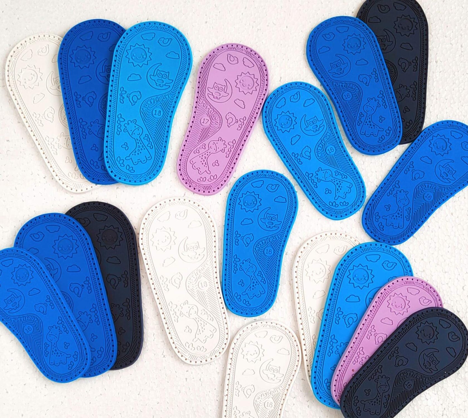 LILAC Soles for Crocheted Children's Shoes. EVA Rubber Soles for Baby