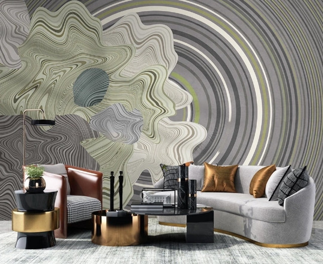 Oversized Wall Mural, Abstract Wallpaper Peel and Stick Wall Mural