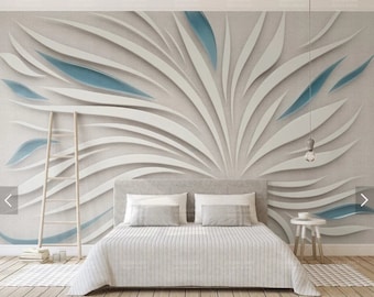 3d wall mural peel and stick, large wall flower mural, boho flowers wallpaper peel and stick, floral vinyl wallpaper, canvas wallpaper
