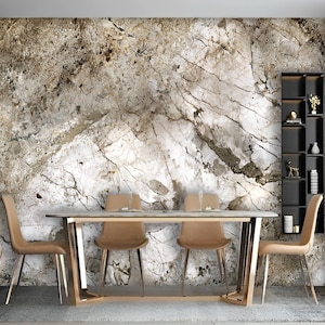 White Marble Wallpaper: Abstract Peel and Stick Wall Mural