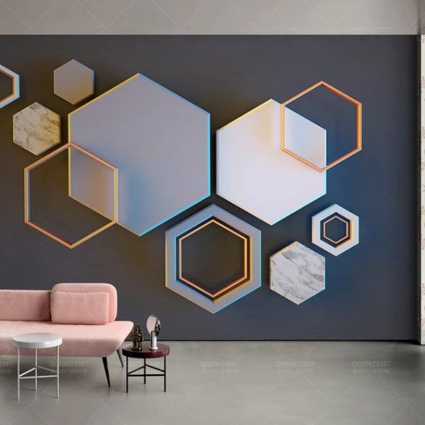 Geometric wallpaper, abstract wallpaper peel and stick wall mural, accent wallpaper for restaurant, modern bedroom wallpaper