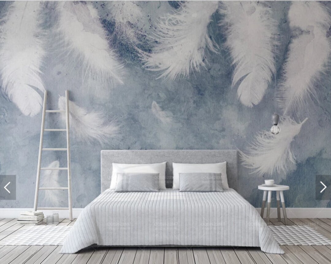 Feather Wallpaper, Abstract Wallpaper Peel and Stick Wall Mural