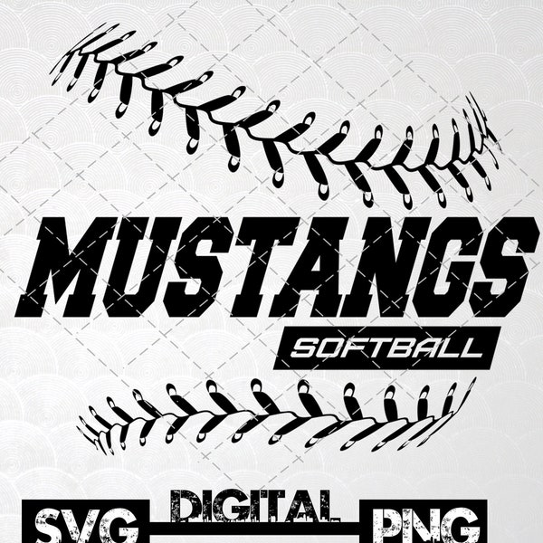 Mustangs Softball Svg