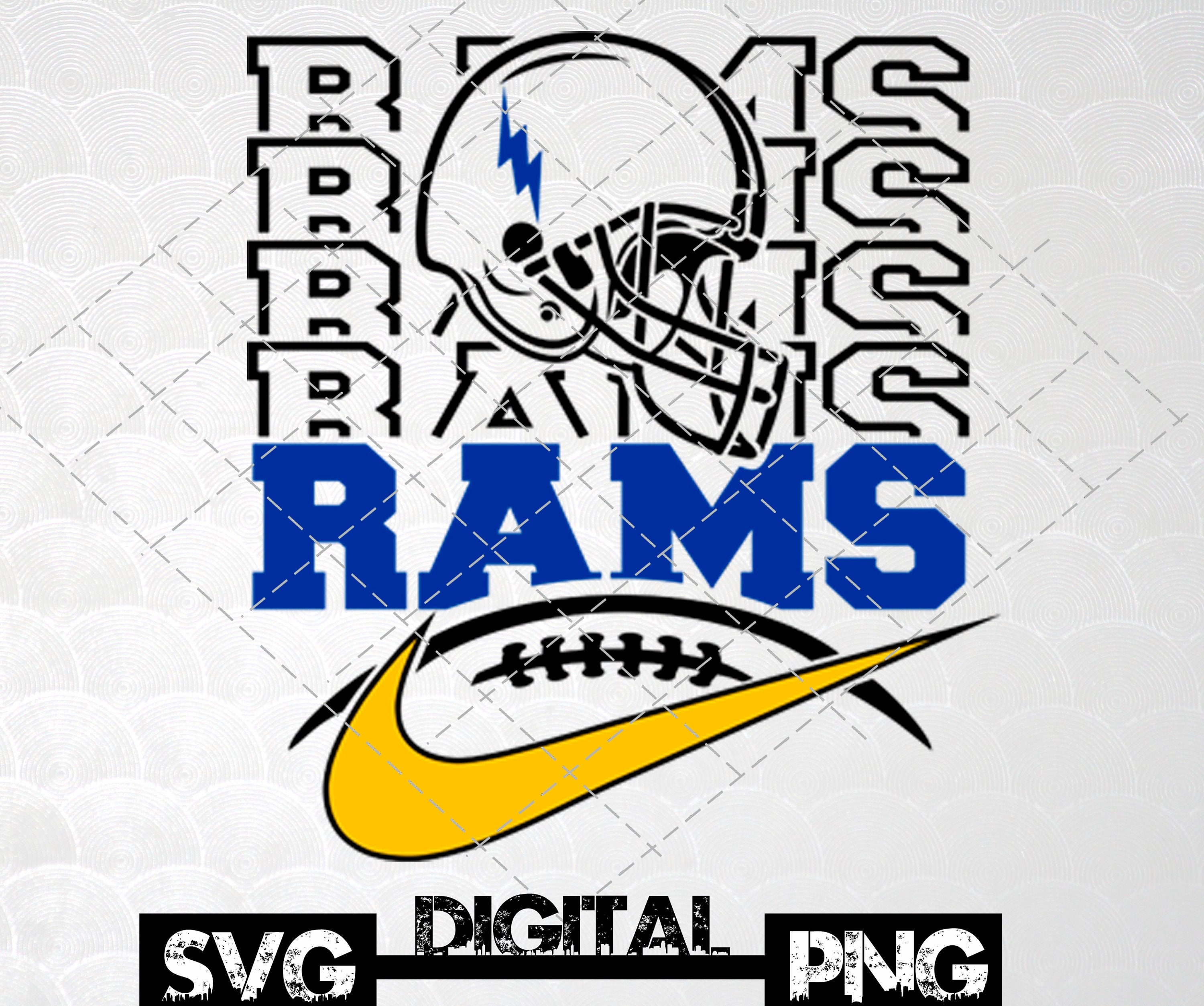 Los Angeles Rams Distressed Football Half Player SVG
