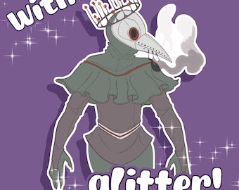 Plague Doctor Spooky Glitter Sticker