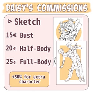 Digital Art Commissions - Sketch & Fully Colour Rendered Illustrations