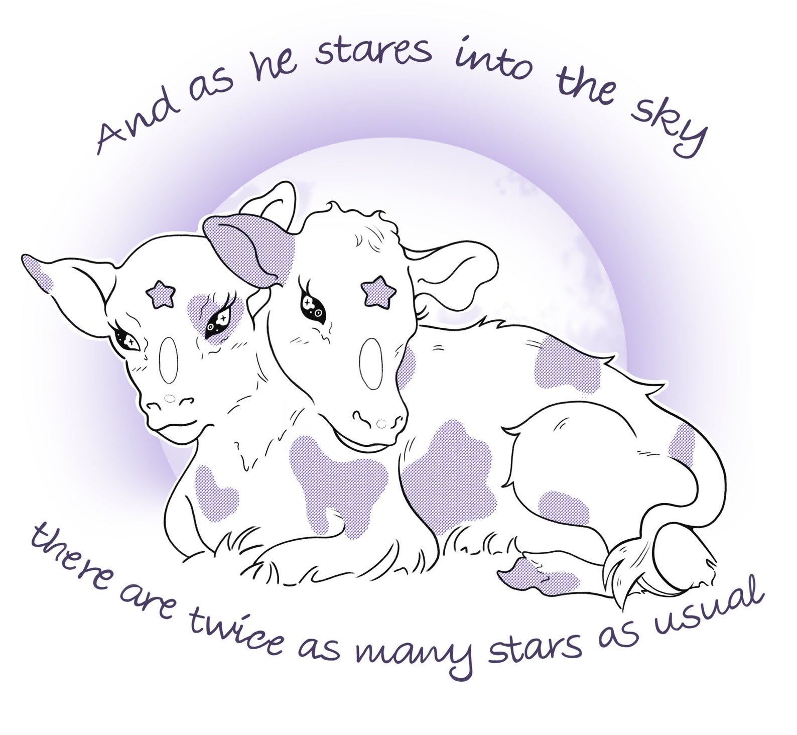 Twoheaded Calf Poem Sticker Etsy