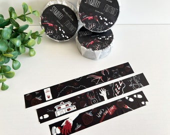 Crime Washi Tape (Strawberry Footprints), Selfmade Washitape, Art, Journaling and Scrapbooking, Horror, Black, white and red, Dark Storys