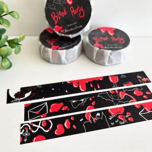 Washi Tape (Blood Party), Vampiro, Fantasía, Hecho a sí mismo, Arte de Halloween, Cómic, Diario, Vampiro, Murciélago, Murciélagos, Dibujos animados, Bullet Journal