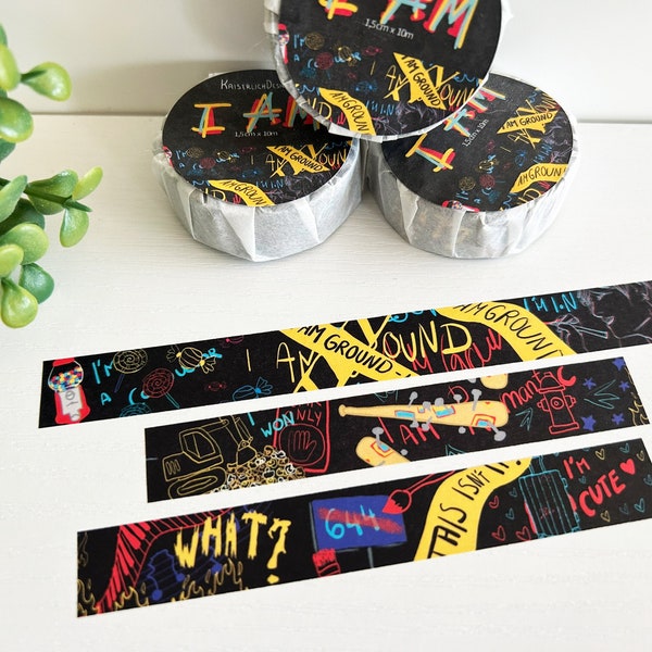 Washi Tape (I Am), Selfmade Washitape, Art, Caution, Comic, Journaling, Cartoon, Villain, Baseball Bat, Drawing, Maniac, Joker, Bösewicht