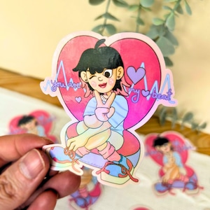 You Are My Heartbeat – Valle Holo-Sticker | SMC Middle Child Holografischer Vinyl-Sticker 8cm | Mental Health & Selflove | Handmade Cute Art