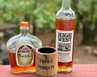 Customizable Handmade White Oak Whiskey Cup: Charred Interior