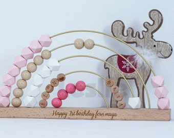 Wooden Personalized Gifts, Name Abacus, Baby Shower Gifts,Baby Montessori Toys, Baby Girl Gifts, First Birthday's