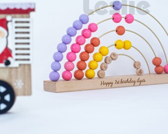 Name Abacus-Personalized Baby Girl Gift-Gifts for Kids 1st Birthday Custom Baby Shower Gift-Wooden Montessori Toys-1 Year Old Personalized