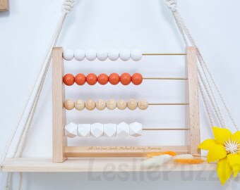 Personalized Baby Gift,Christmas Gifts,Sensory Toy, Abacus Beads, Rainbow,1st Birthday Gift,Gifts For Toddlers,Wooden Toy,Room Decoration