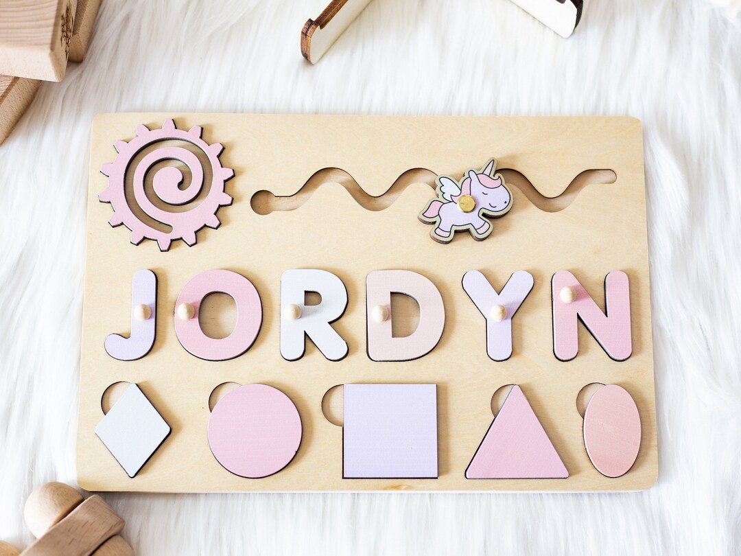 Name Puzzle Wooden Personalized Gift for Baby Montessori Toys Baby Girl ...