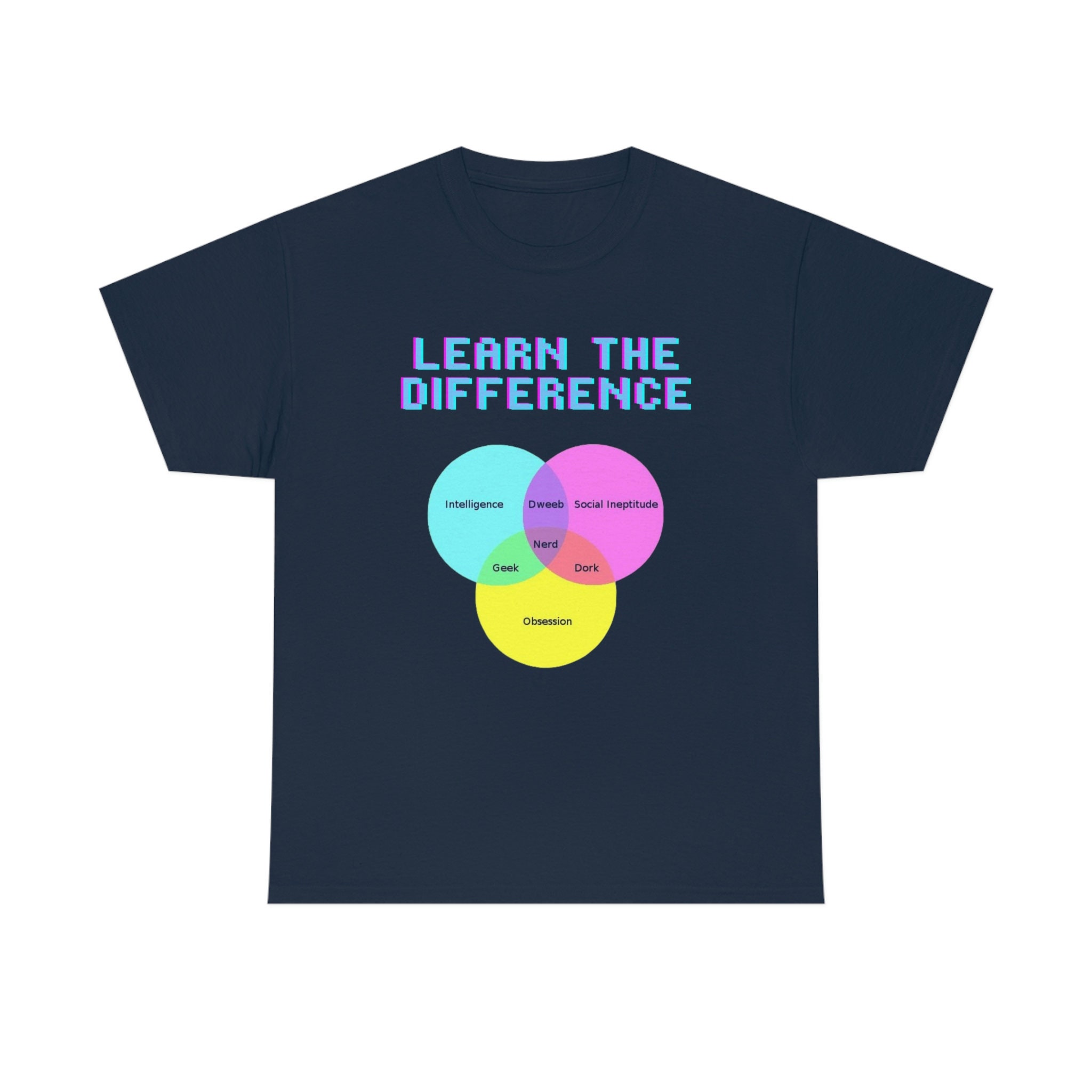 Learn The Difference Nerd Geek Dork Dweeb Funny T Shirt Etsy