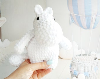 Crochet pattern Hippo plush do it yourself Amigurumi tutorial PDF in English