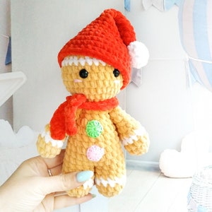 Gingerbread Man Crochet Pattern PDF – Cute Amigurumi Christmas Plush – DIY Holiday Gift Tutorial in English