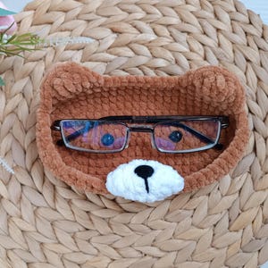 Bear glasses holder crochet pattern Case for glasses amigurumi pattern Eyeglasses holder Amigurumi tutorial PDF in English
