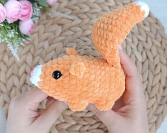 Crochet pattern Squirrel plush No sew Amigurumi tutorial PDF in English