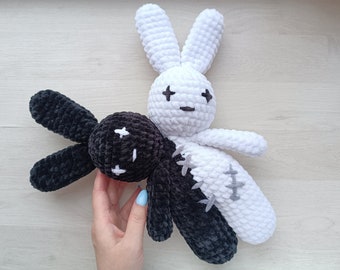 Bad bunny Two Headed Plushie crochet pattern Amigurumi tutorial PDF in English